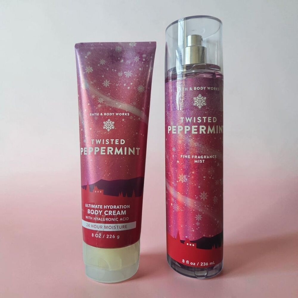 Bath & Body Works Twisted Peppermint Body Cream and Mist Set